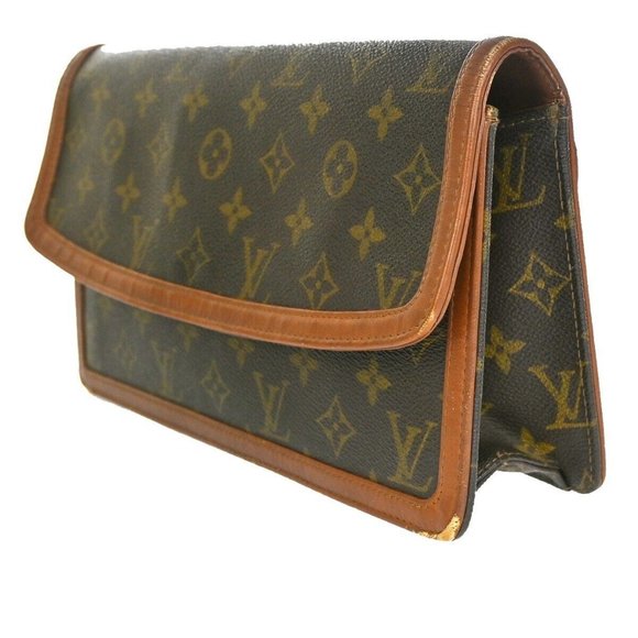 LOUIS VUITTON Pochette Dam GM Clutch Hand Bag Monogram Leather - Picture 12 of 16